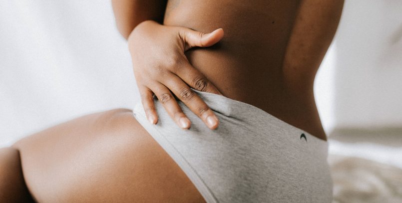 woman with stomach pain